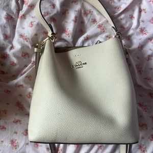 White Bucket Coach Purse